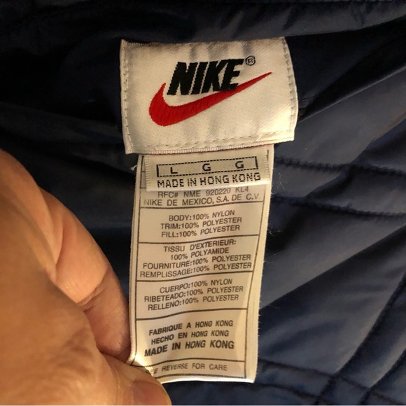 Nike Big Swoosh Logo Vtg 90s Reversible Quilted Coat Jacket Mens sz Large READ - Picture 15 of 15